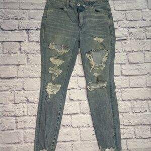 American Eagle Outfitters Ripped Gray Skinny Jeans